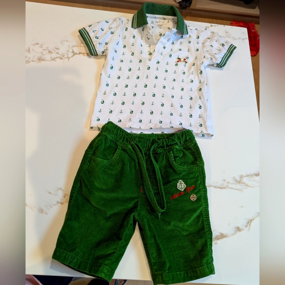 Rich And Elegant Baby Polo Shirt with Shorts Set